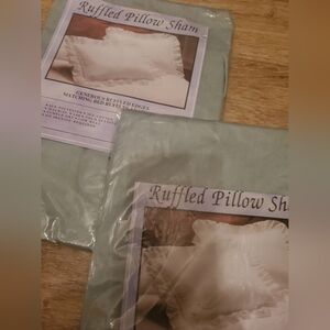 Pillow Shams 2 Packages Standard Size Light Green Cases Ruffled New